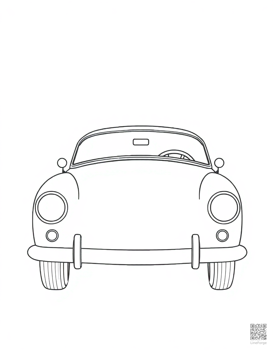 vintage car from the 1950s coloring page Minimal style - free printable