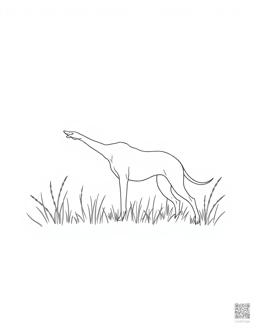 weimaraner pointing in a hunting scene coloring page Minimal style - free printable