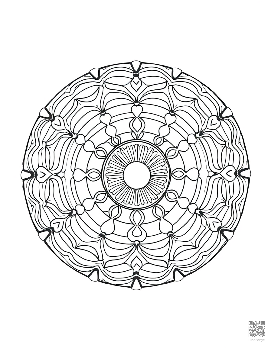 zen garden mandala with raked sand patterns coloring page Minimal style - free printable