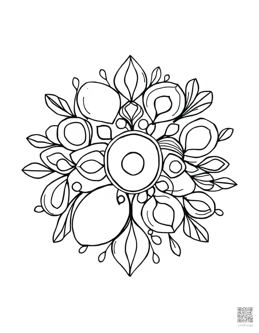 zentangle pattern with organic shapes coloring page Minimal style - free printable